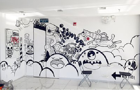 崇左手绘墙并非传统涂鸦。